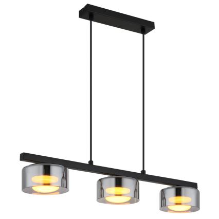 Globo - Candeeiro suspenso LED 3xGX53/6W/230V fumado/preto