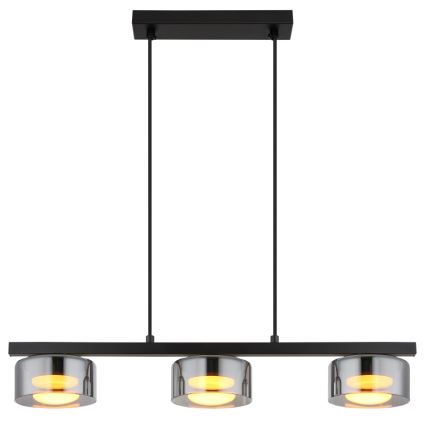 Globo - Candeeiro suspenso LED 3xGX53/6W/230V fumado/preto