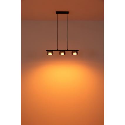 Globo - Candeeiro suspenso LED 3xGX53/6W/230V fumado/preto