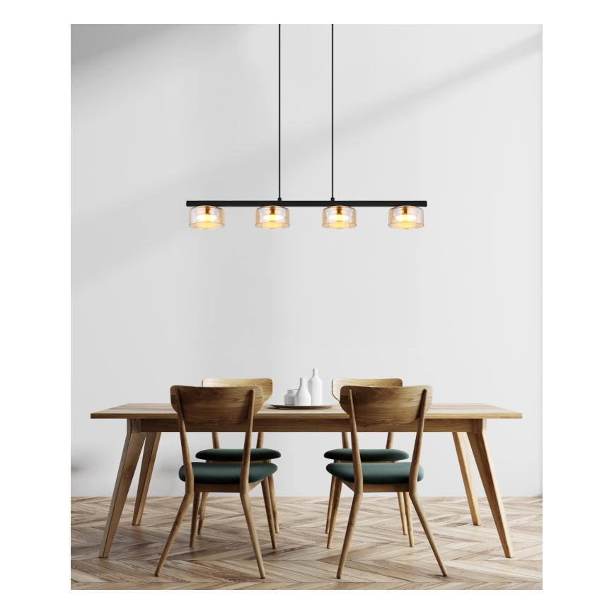 Globo - Candeeiro suspenso LED 4xGX53/6W/230V fumado/castanho