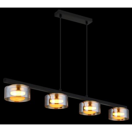 Globo - Candeeiro suspenso LED 4xGX53/6W/230V fumado/castanho