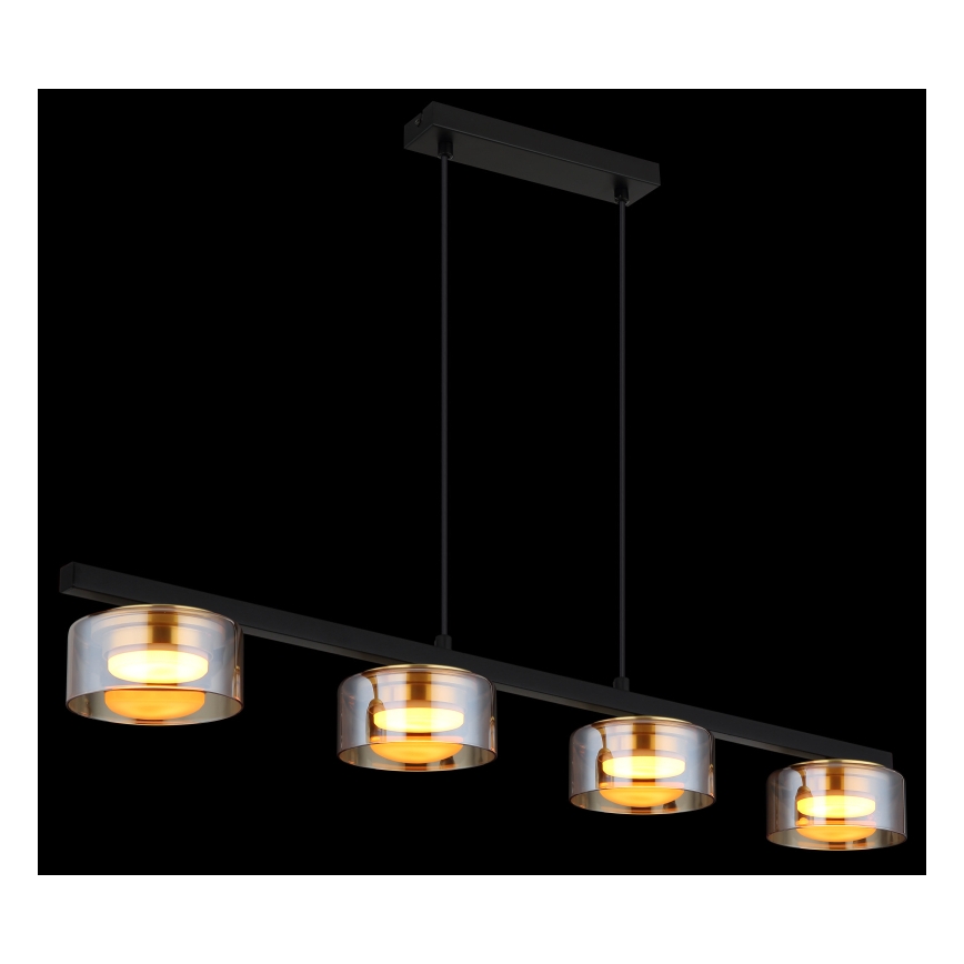 Globo - Candeeiro suspenso LED 4xGX53/6W/230V fumado/castanho