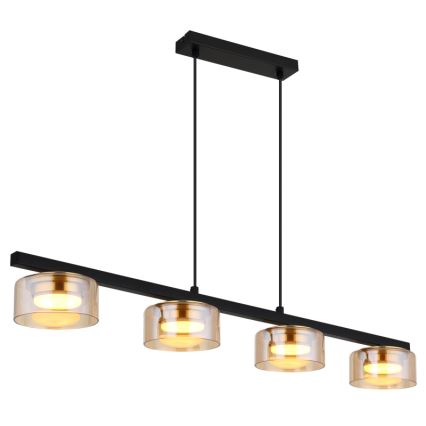 Globo - Candeeiro suspenso LED 4xGX53/6W/230V fumado/castanho