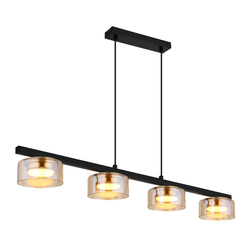 Globo - Candeeiro suspenso LED 4xGX53/6W/230V fumado/castanho