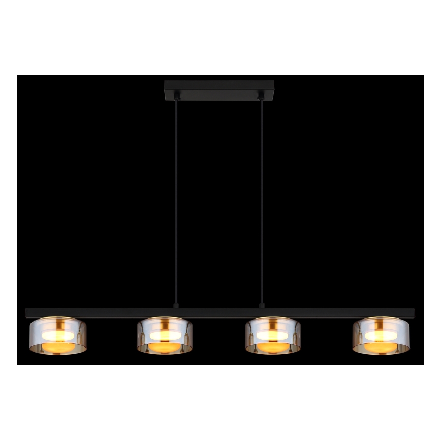 Globo - Candeeiro suspenso LED 4xGX53/6W/230V fumado/castanho