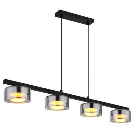Globo - Candeeiro suspenso LED 4xGX53/6W/230V fumado/preto
