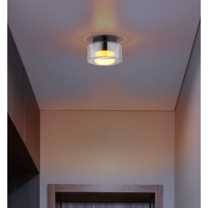 Globo - Iluminação de teto LED 1xGX53/6W/230V diâmetro 13 cm fumado/preto