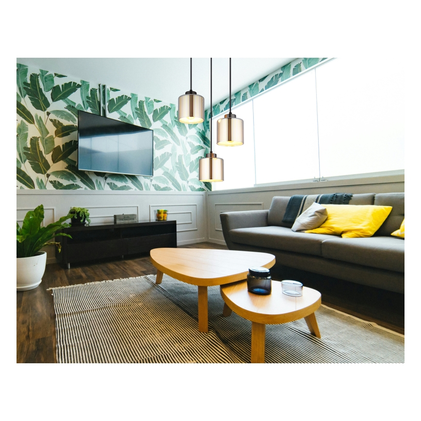 Globo - Candeeiro suspenso 3xE27/60W/230V cromado brilhante diâmetro 33 cm