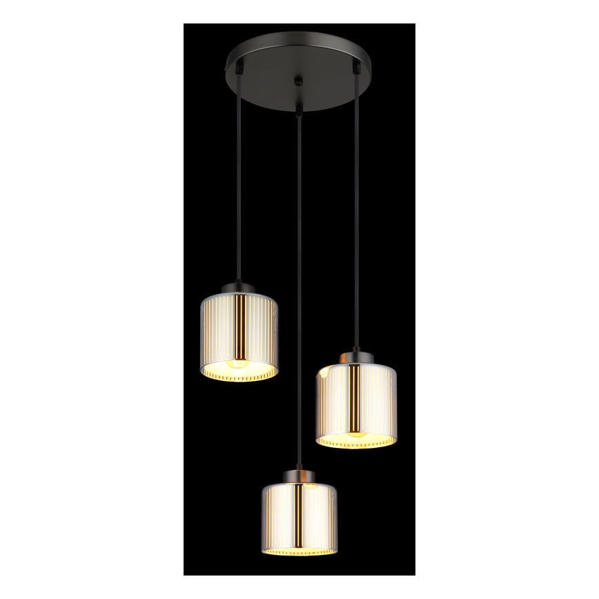 Globo - Candeeiro suspenso 3xE27/60W/230V cromado brilhante diâmetro 33 cm
