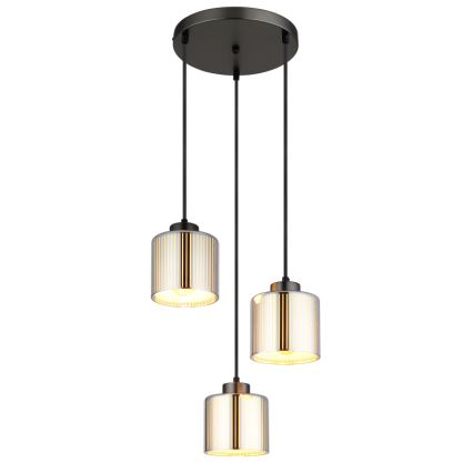 Globo - Candeeiro suspenso 3xE27/60W/230V cromado brilhante diâmetro 33 cm