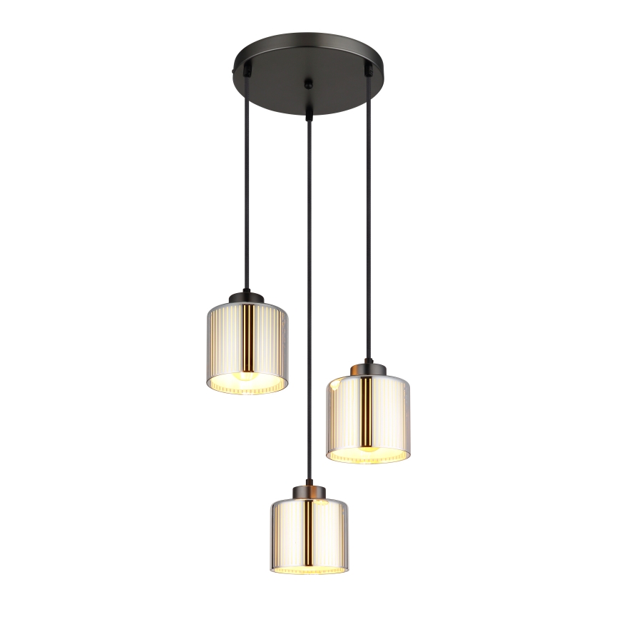 Globo - Candeeiro suspenso 3xE27/60W/230V cromado brilhante diâmetro 33 cm