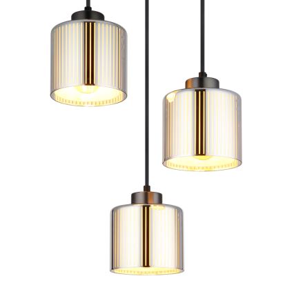 Globo - Candeeiro suspenso 3xE27/60W/230V cromado brilhante diâmetro 33 cm
