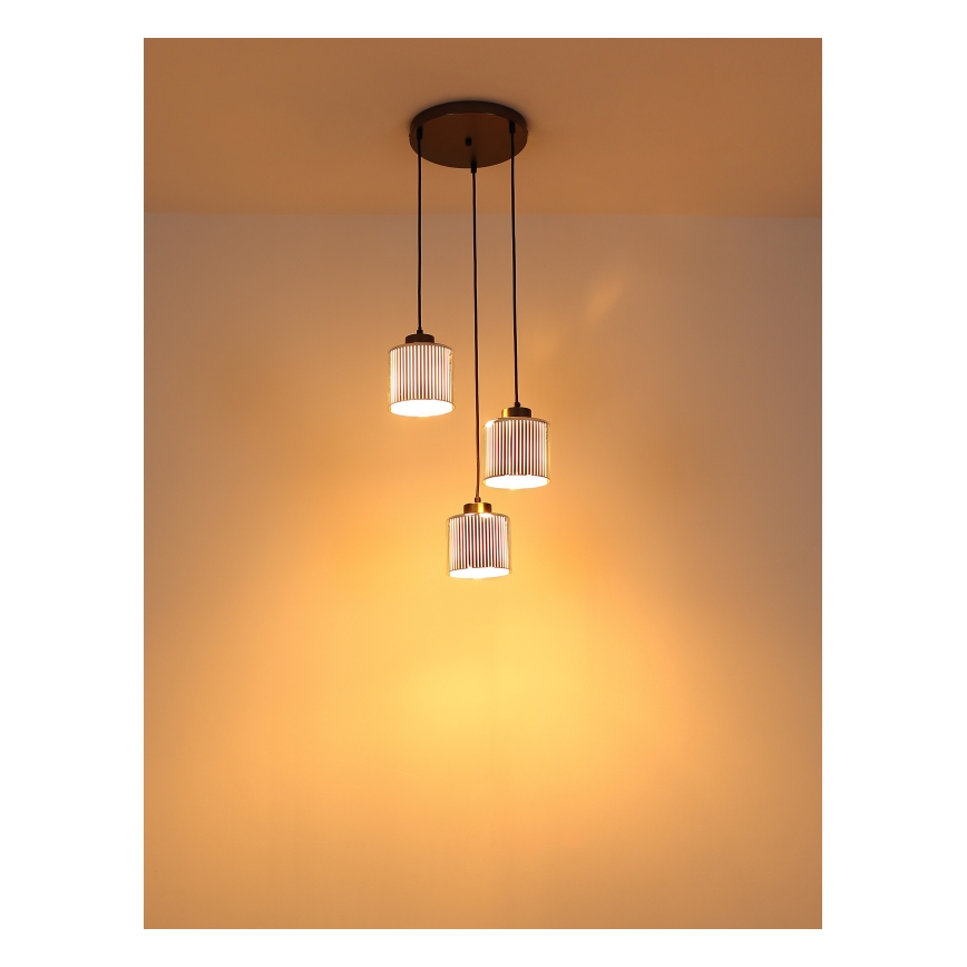 Globo - Candeeiro suspenso 3xE27/60W/230V cromado brilhante diâmetro 33 cm