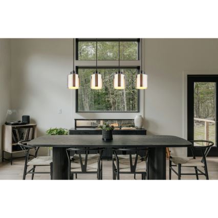 Globo - Candeeiro suspenso 4xE27/60W/230V cromado brilhante