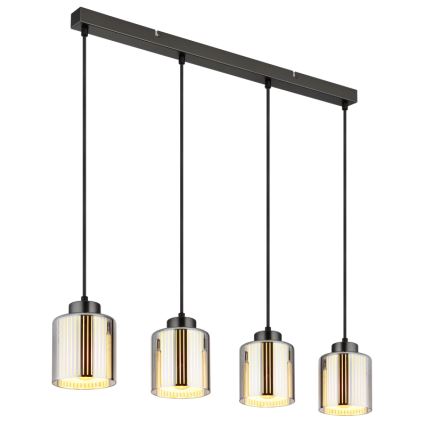 Globo - Candeeiro suspenso 4xE27/60W/230V cromado brilhante