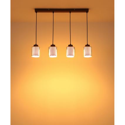 Globo - Candeeiro suspenso 4xE27/60W/230V cromado brilhante
