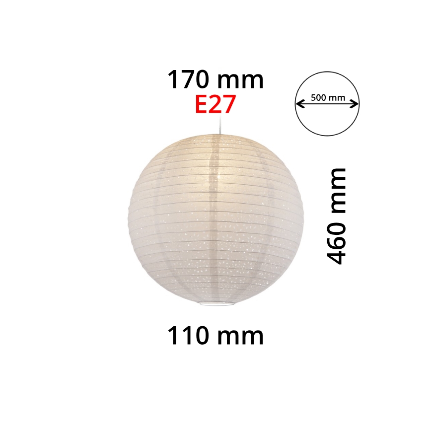 GLOBO 16911 - Abajur para candeeiro VARYS E27 pr.50 cm