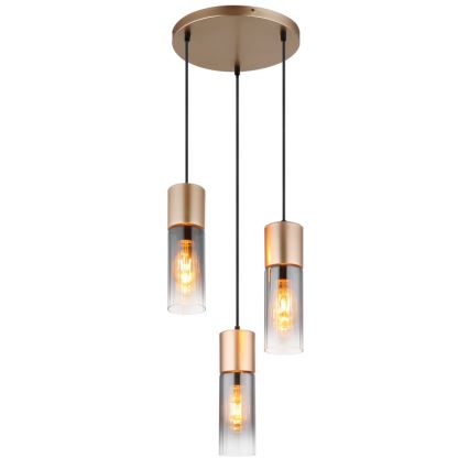 Globo - Candeeiro suspenso 3xE27/25W/230V bronze diâmetro 34 cm