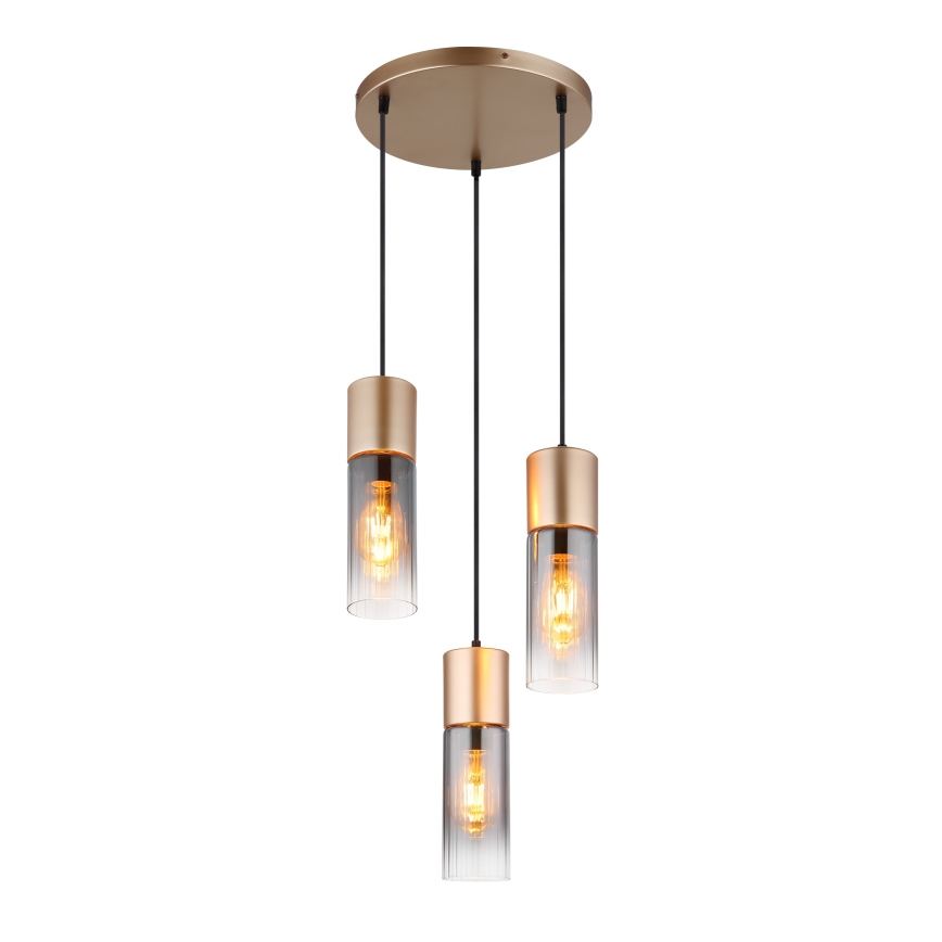 Globo - Candeeiro suspenso 3xE27/25W/230V bronze diâmetro 34 cm