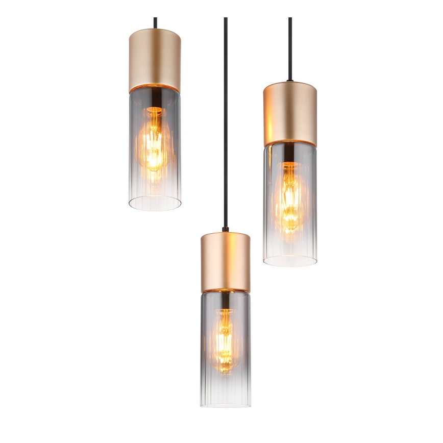 Globo - Candeeiro suspenso 3xE27/25W/230V bronze diâmetro 34 cm