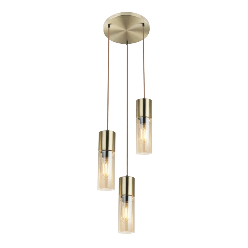 Globo - Candeeiro suspenso 3xE27/25W/230V diâmetro 30 cm latão