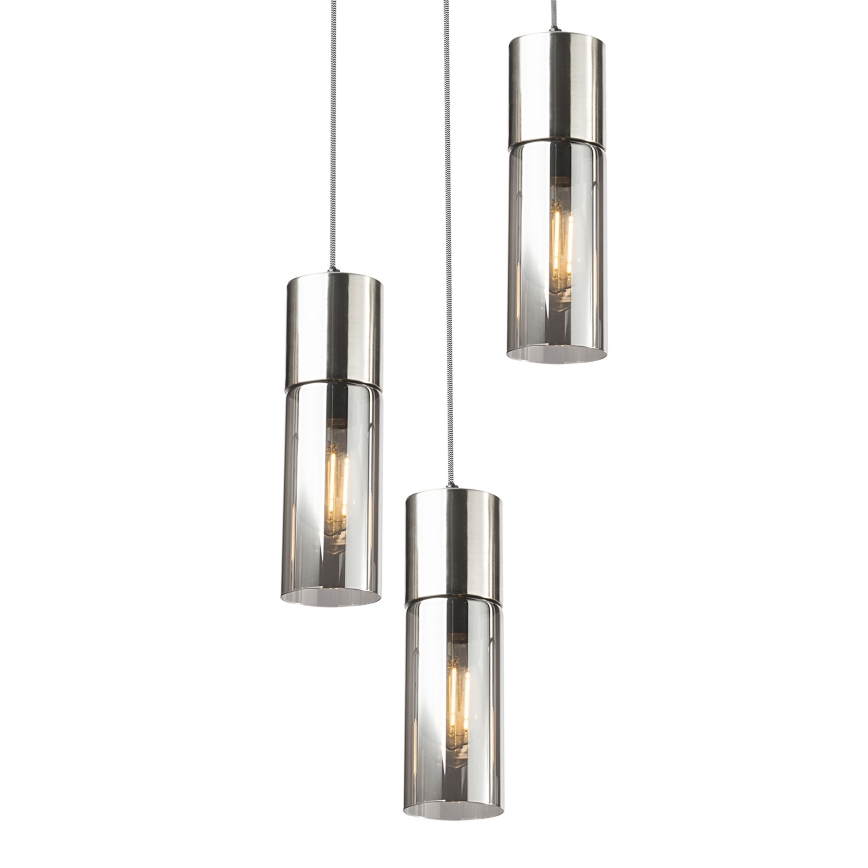 Globo - Candeeiro suspenso 3xE27/25W/230V diâmetro 30 cm cromado mate
