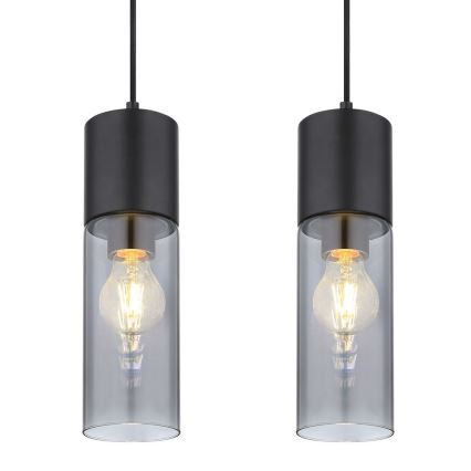 Globo - Candeeiro suspenso 4xE27/25W/230V preto