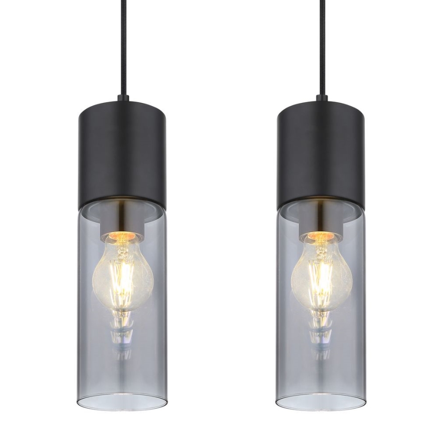 Globo - Candeeiro suspenso 4xE27/25W/230V preto