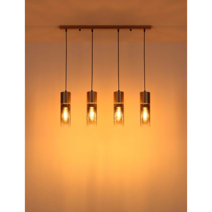 Globo - Candeeiro suspenso 3xE27/25W/230V bronze