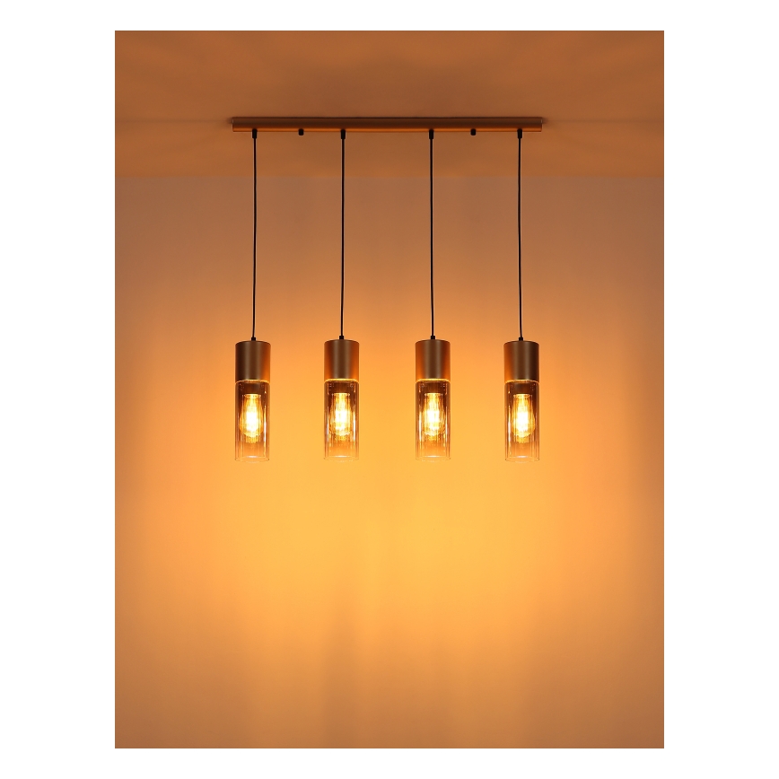 Globo - Candeeiro suspenso 3xE27/25W/230V bronze