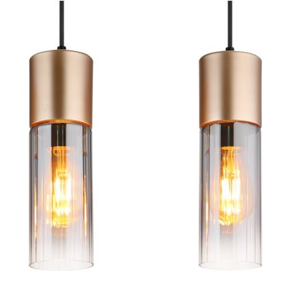 Globo - Candeeiro suspenso 3xE27/25W/230V bronze