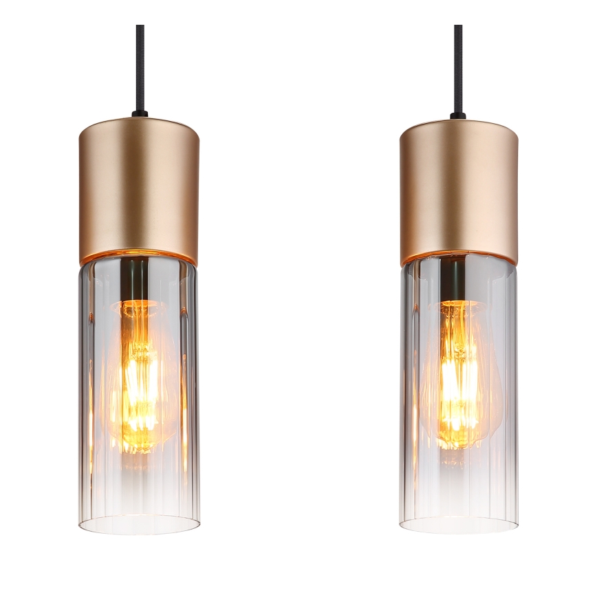 Globo - Candeeiro suspenso 3xE27/25W/230V bronze