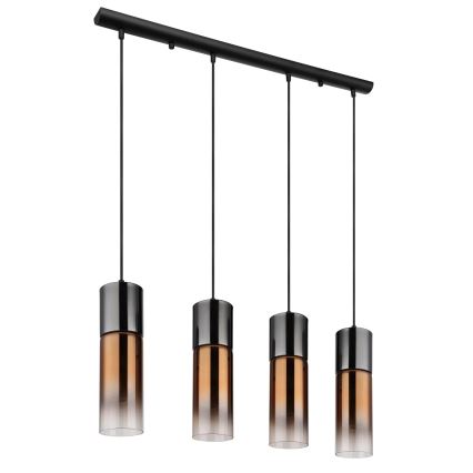 Globo - Candeeiro suspenso 4xE27/25W/230V preto/cobre