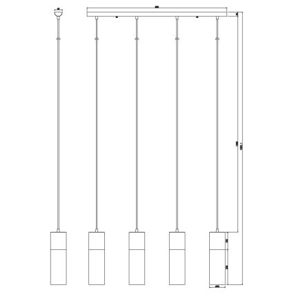 Globo - Candeeiro suspenso 4xE27/25W/230V latão