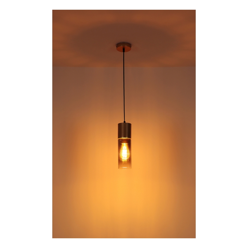 Globo - Candeeiro suspenso 1xE27/25W/230V bronze diâmetro 10 cm
