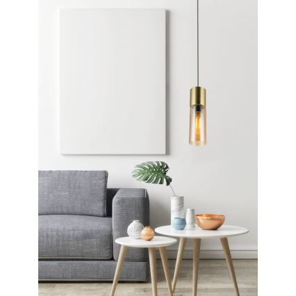 Globo - Candeeiro suspenso 1xE27/25W/230V diâmetro 10,5 cm latão