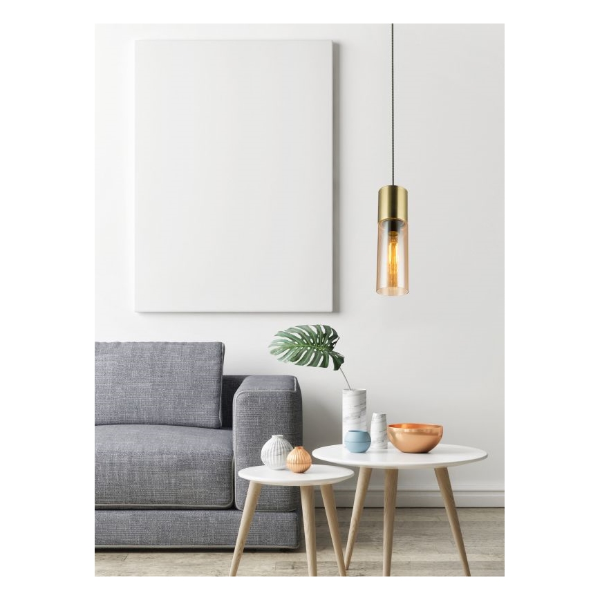 Globo - Candeeiro suspenso 1xE27/25W/230V diâmetro 10,5 cm latão