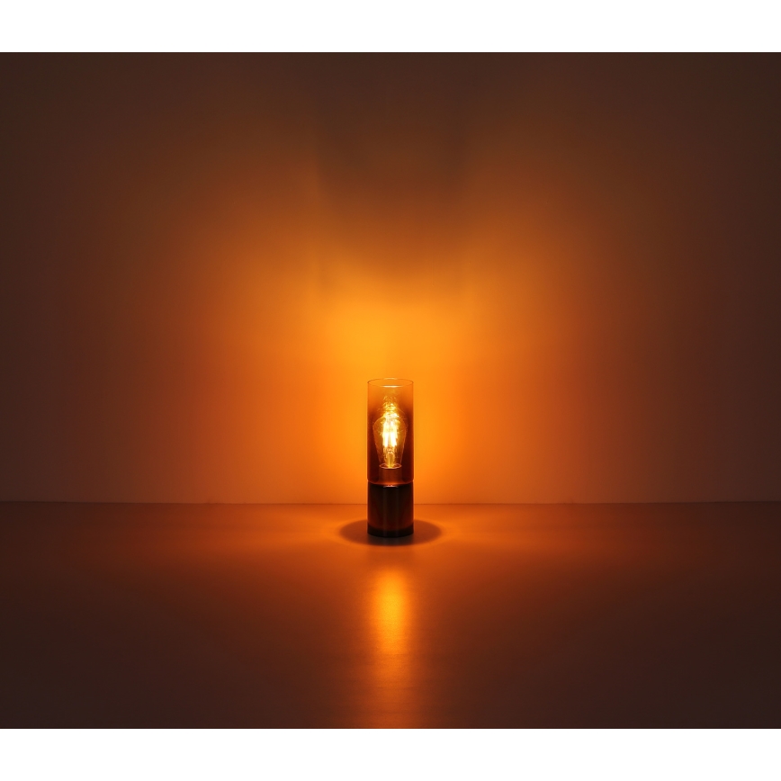 Globo - Candeeiro de mesa táctil 1xE27/25W/230V diâmetro 9 cm preto/cobre