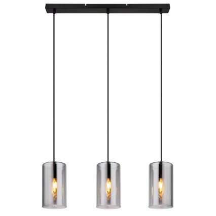 Globo - Candeeiro suspenso 3xE14/25W/230V preto