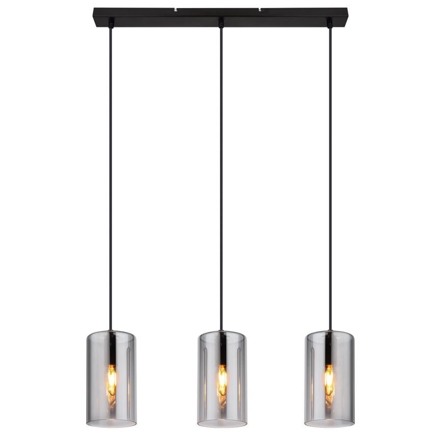 Globo - Candeeiro suspenso 3xE14/25W/230V preto