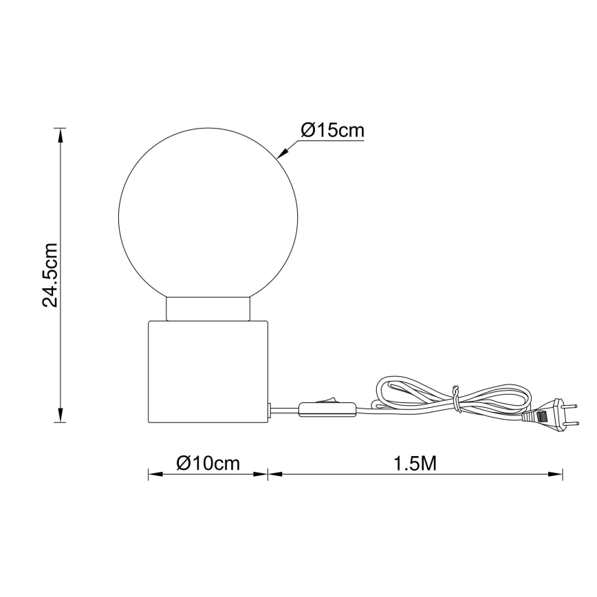 Globo - Candeeiro de mesa 1xE14/25W/230V preto