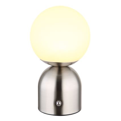 Globo - Candeeiro de mesa táctil LED com regulação LED/2,5W/3,7V 2700K/4000K/6500K 1800 mAh USB cromado mate