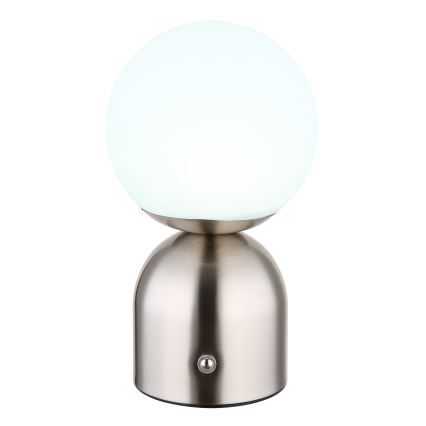 Globo - Candeeiro de mesa táctil LED com regulação LED/2,5W/3,7V 2700K/4000K/6500K 1800 mAh USB cromado mate