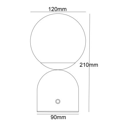 Globo - Candeeiro de mesa táctil LED com regulação LED/2W/5V 2700/4000/6500K 1800 mAh branco