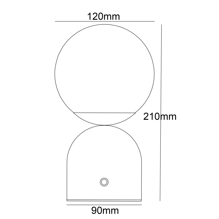Globo - Candeeiro de mesa táctil LED com regulação LED/2W/5V 2700/4000/6500K 1800 mAh branco