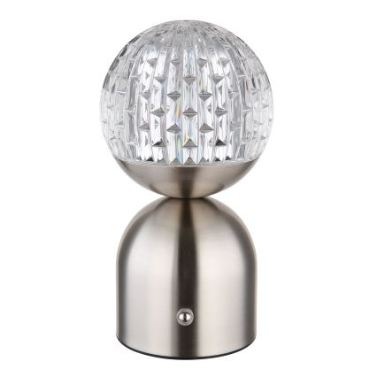 Globo - Candeeiro de mesa tátil LED com regulação LED/2,5W/3,7V 2700/4000/6500K 1800 mAh USB cromado mate