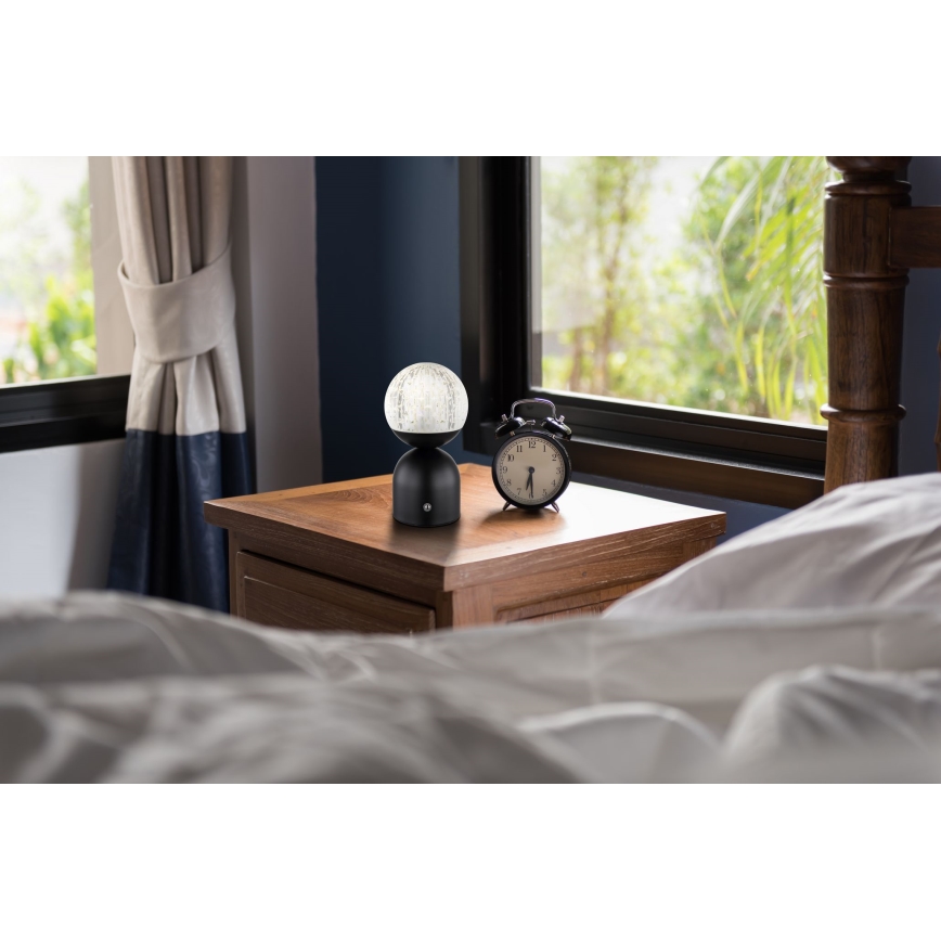 Globo - Candeeiro de mesa táctil LED com regulação LED/2W/5V 2700/4000/6500K 1800 mAh preto