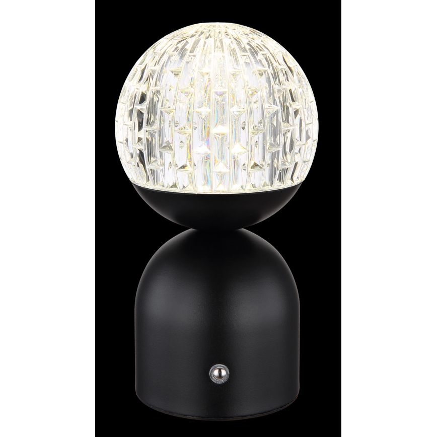 Globo - Candeeiro de mesa táctil LED com regulação LED/2W/5V 2700/4000/6500K 1800 mAh preto