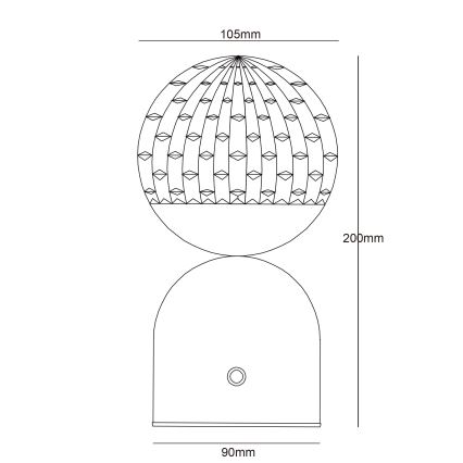 Globo - Candeeiro de mesa táctil LED com regulação LED/2W/5V 2700/4000/6500K 1800 mAh preto