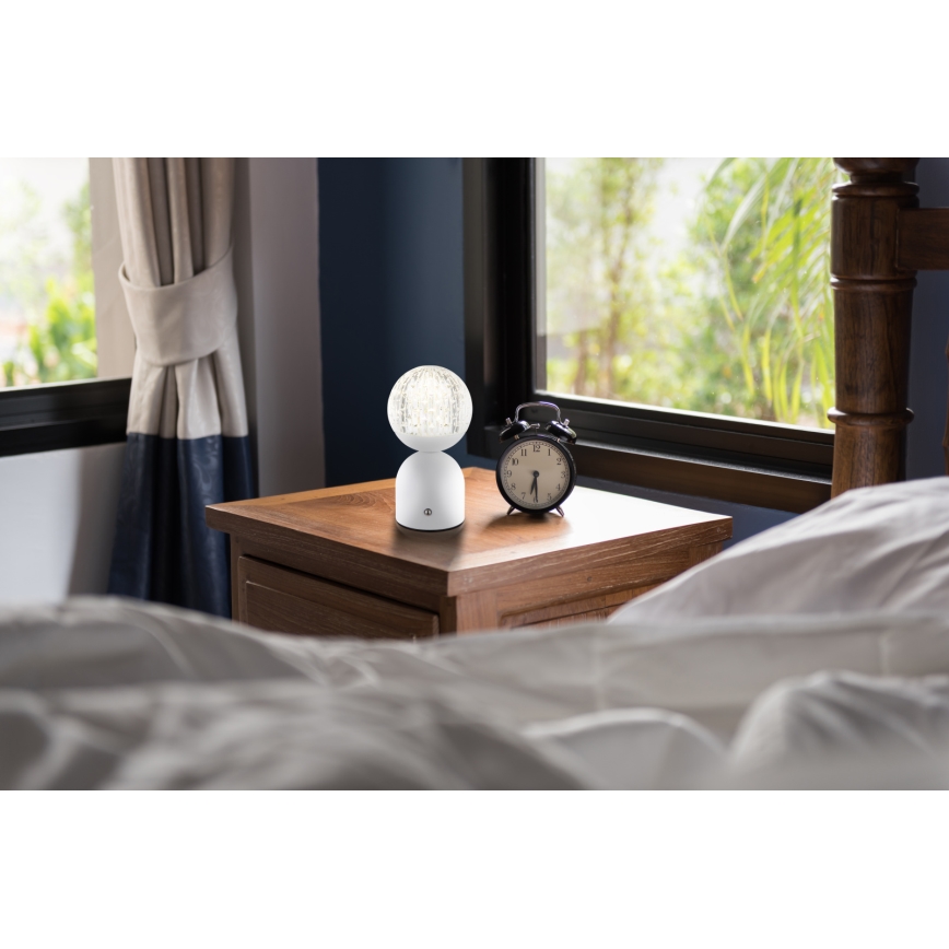 Globo - Candeeiro de mesa táctil LED com regulação LED/2W/5V 2700/4000/65000K 1800 mAh branco
